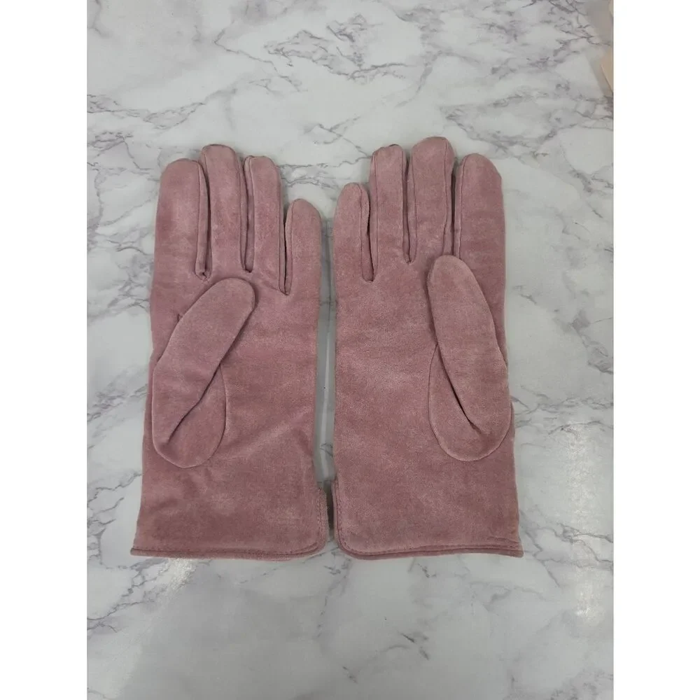 Isotoner Women's Pink Suede Lined  Driving Gloves